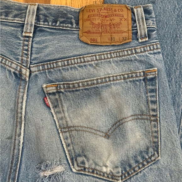 💚 Vintage 90s Levi’s 501 Blue Distressed Jeans (W31 L32) (21) - Picture 12 of 12
